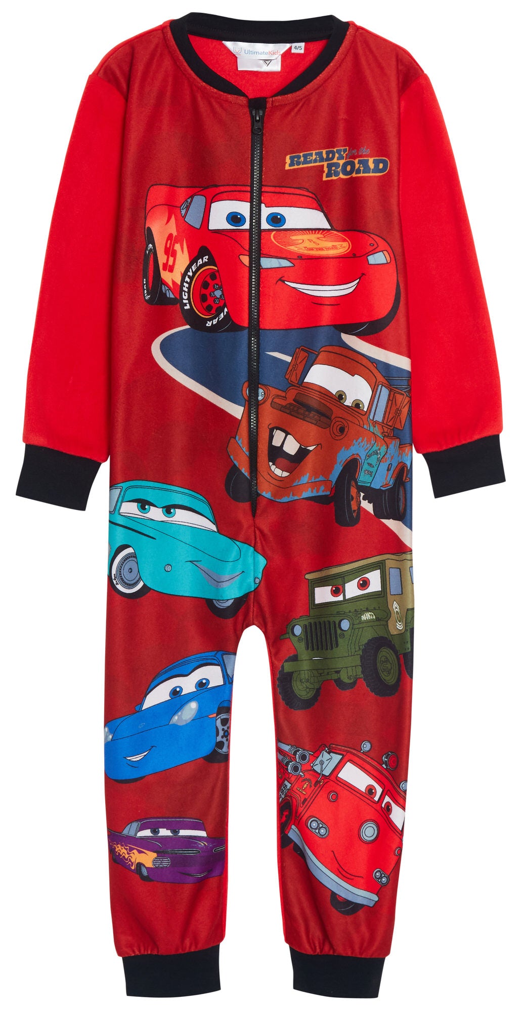 Boys Disney Cars Fleece All In One Kids Lightning McQueen Sleepsuit Pyjamas PJs