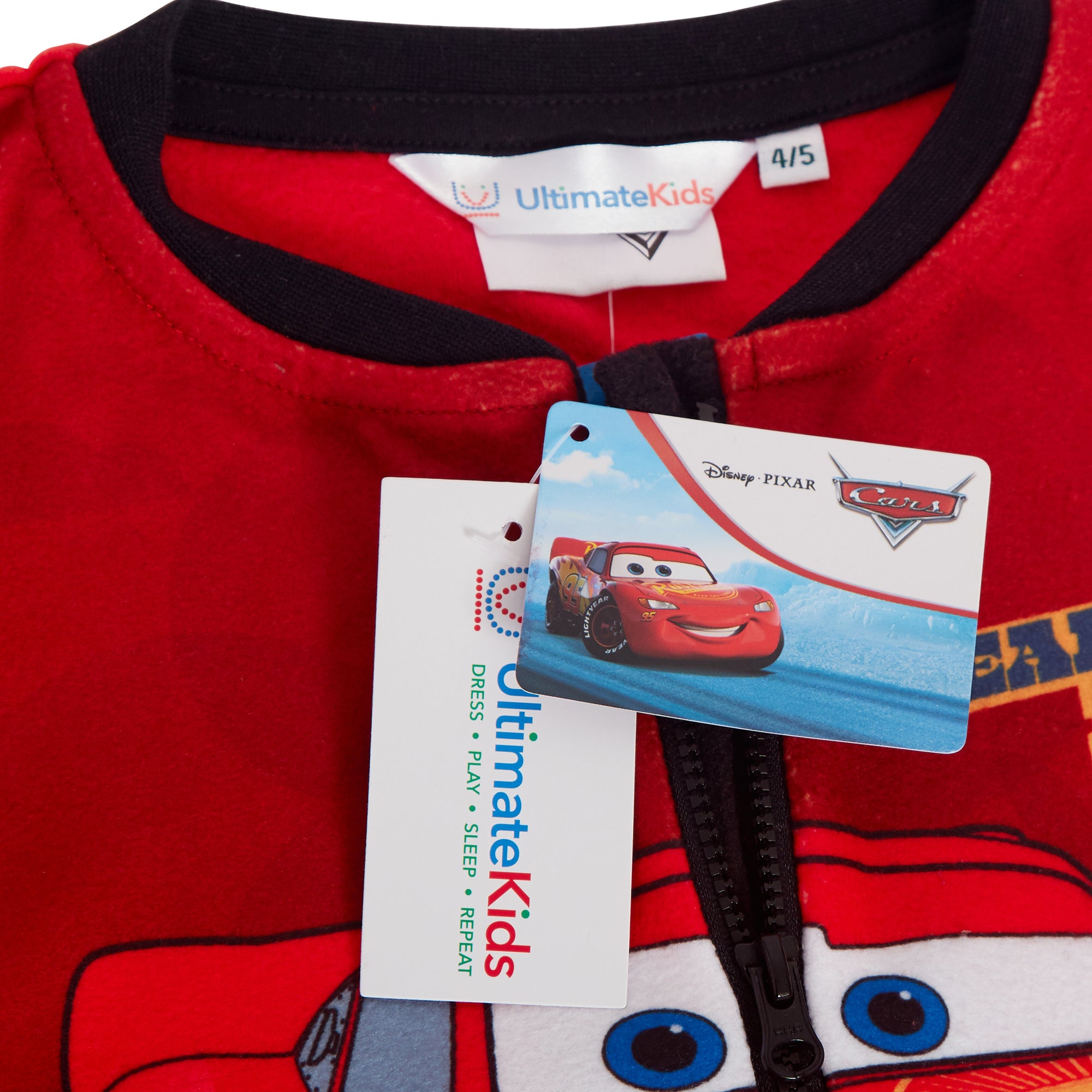Boys Disney Cars Fleece All In One Kids Lightning McQueen Sleepsuit Pyjamas PJs