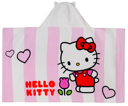 Hello Kitty Hooded Towel With 3D Hood Girls Poncho Cotton Beach Towel Bath Towel Changing Robe