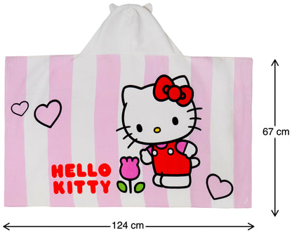 Hello Kitty Hooded Towel With 3D Hood Girls Poncho Cotton Beach Towel Bath Towel Changing Robe