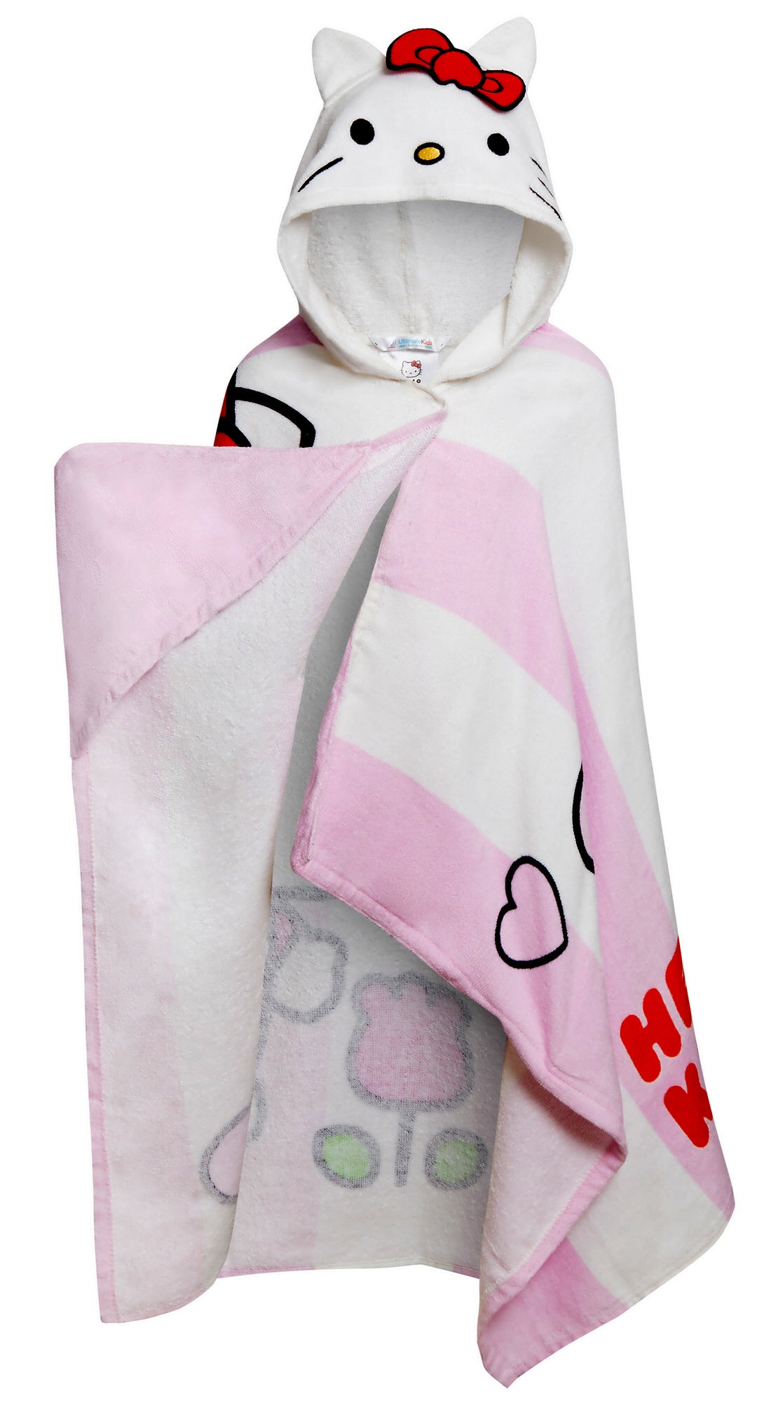 Hello Kitty Hooded Towel With 3D Hood Girls Poncho Cotton Beach Towel Bath Towel Changing Robe