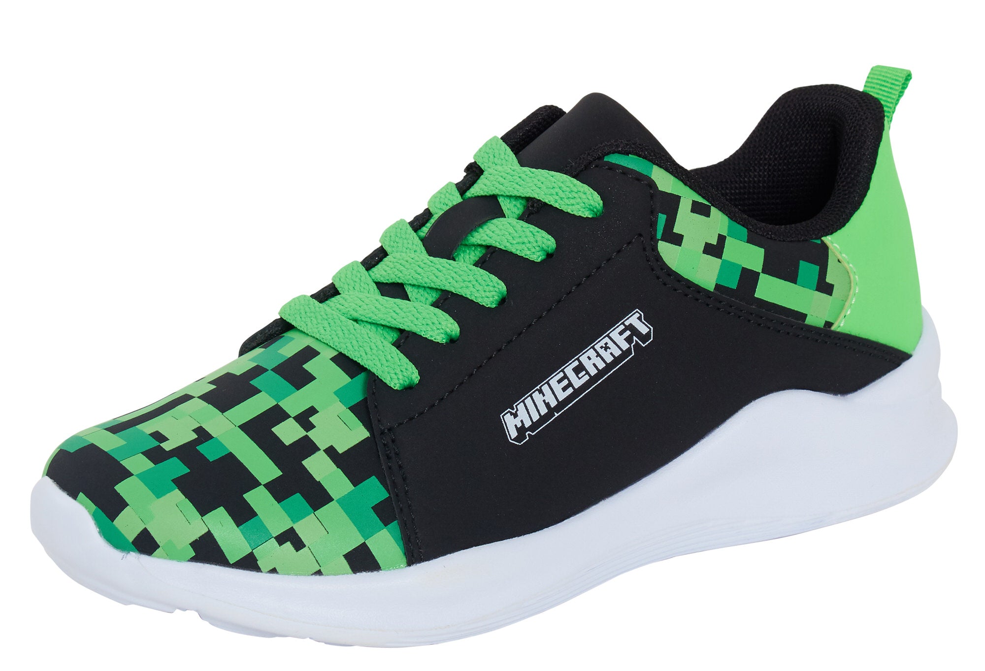 Boys Minecraft Trainers Kids Creeper Gamer Lightweight Sports Shoes Easy Fasten