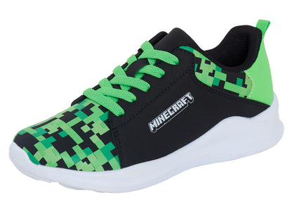 Boys Minecraft Trainers Kids Creeper Gamer Lightweight Sports Shoes Easy Fasten