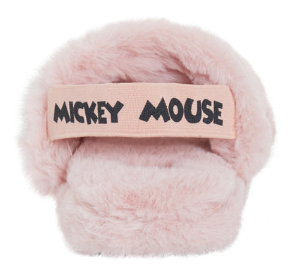 Womens Mickey Mouse Slippers Disney Faux Fur Sliders Lined Mule House Shoes