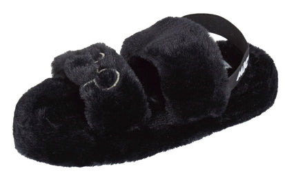Womens Mickey Mouse Slippers Disney Faux Fur Sliders Lined Mule House Shoes