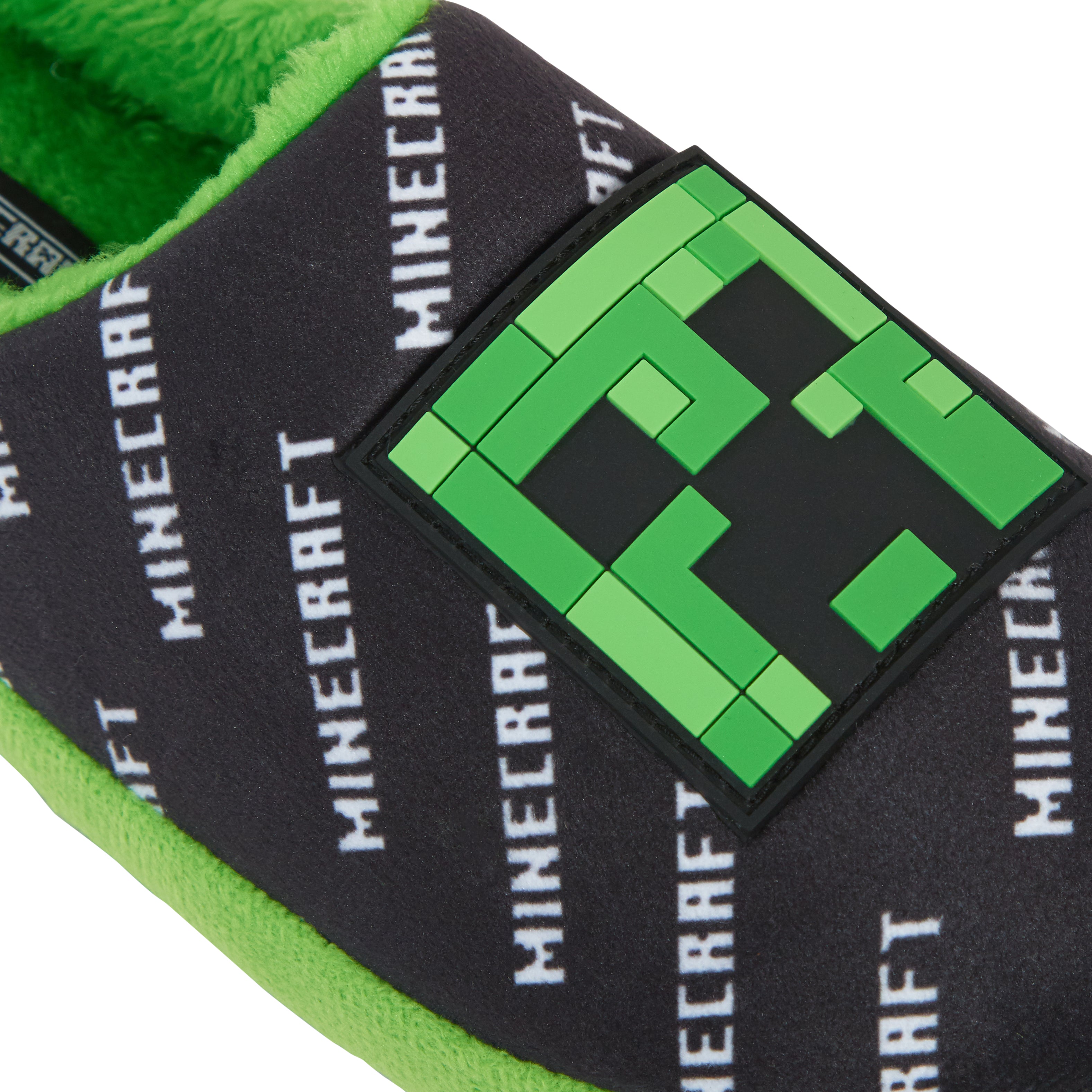 Boys Minecraft Slippers Kids Creeper Gaming Open Back Mules Slip On House Shoes