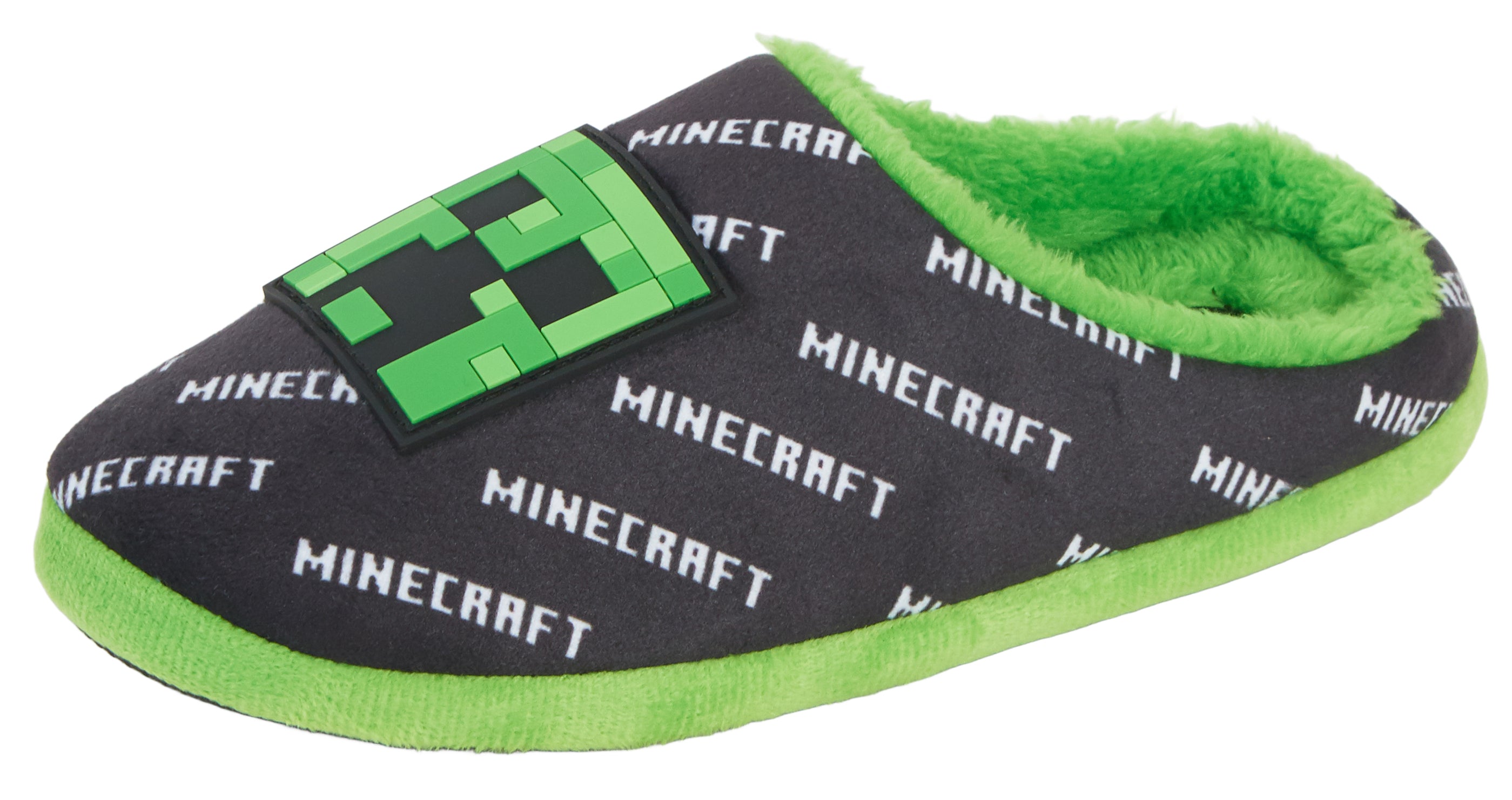 Boys Minecraft Slippers Kids Creeper Gaming Open Back Mules Slip On House Shoes