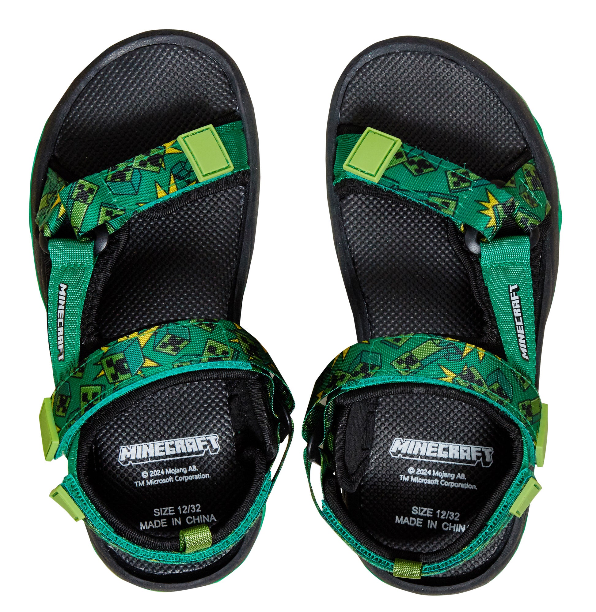 Minecraft Sandals Kids Sports Trekker Open Toe Easy Fasten Sliders Summer Shoes