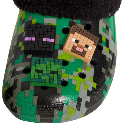 Minecraft Clogs With Removable Fur Fleece Lining + 6 Character Charms All Seasons Minecraft Slippers House Shoes