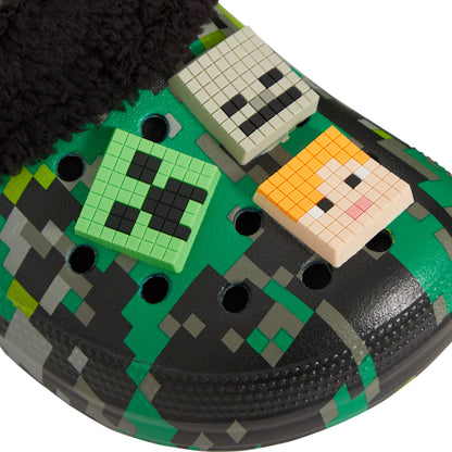 Minecraft Clogs With Removable Fur Fleece Lining + 6 Character Charms All Seasons Minecraft Slippers House Shoes