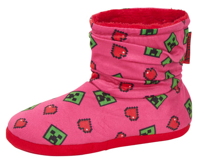 Girls Minecraft Slipper Boots Kids Slippers Booties Gamers Fleece Slipper Socks