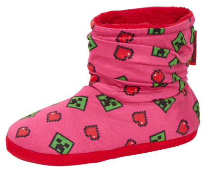 Girls Minecraft Slipper Boots Kids Slippers Booties Gamers Fleece Slipper Socks