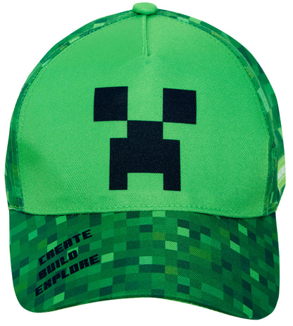 Minecraft Baseball Cap Kids Unisex Minecraft Hat Creeper Summer Peaked Sun Hat Adjustable