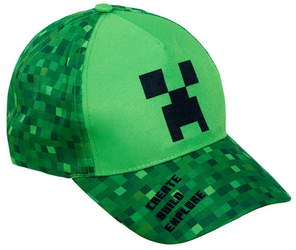 Minecraft Baseball Cap Kids Unisex Minecraft Hat Creeper Summer Peaked Sun Hat Adjustable