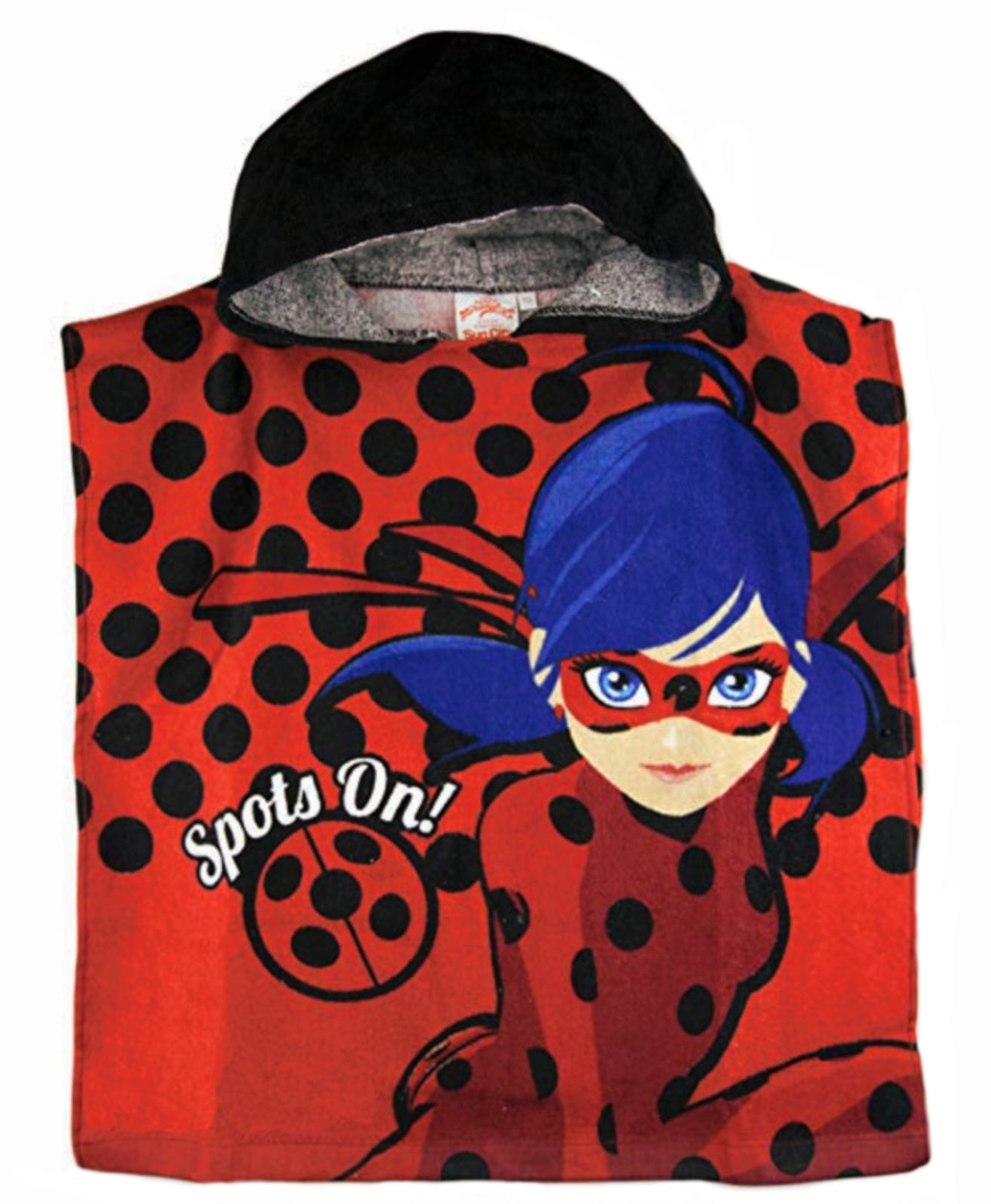 Girls Miraculous Ladybug Cotton Poncho Kids Character Hooded Beach Bath Towel