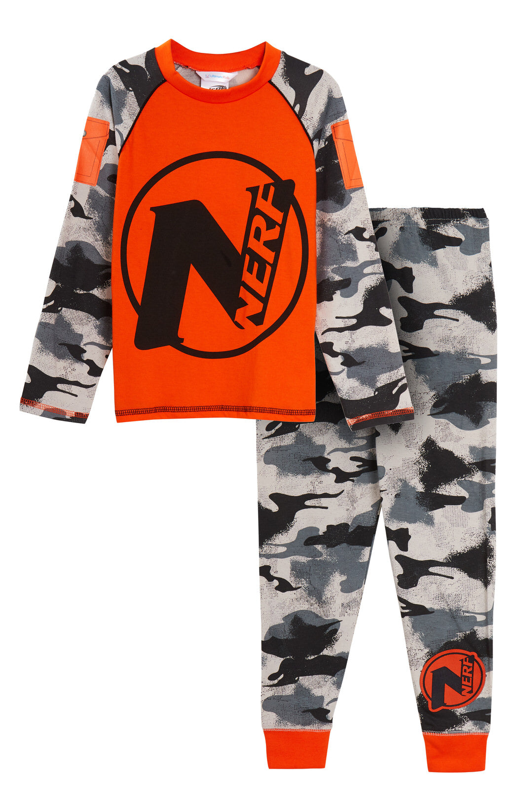 Boys Official Nerf Pyjamas Kids Camo Dress Up Full Length Novelty Pjs Set Gift