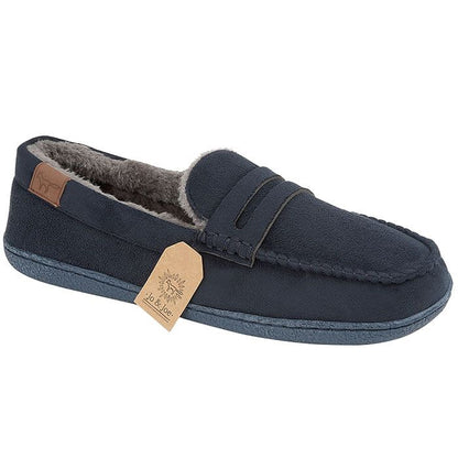 Mens Moccasins Slippers Faux Fur Lined Indoor House Shoes Lightweight Anti Skid