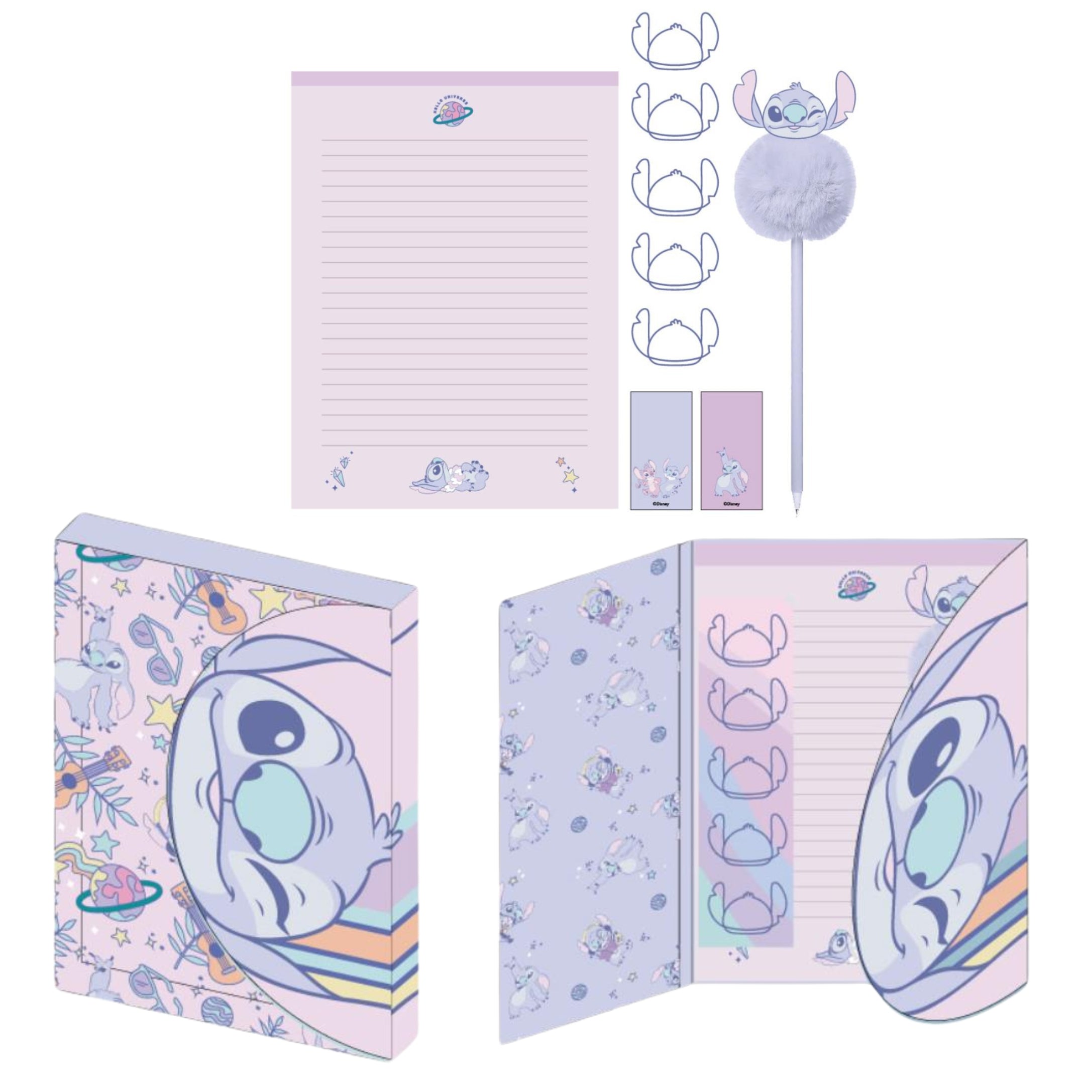 Disney Stitch Stationery Set Writing Set Box Stitch Gift Note Pad + Pen Set