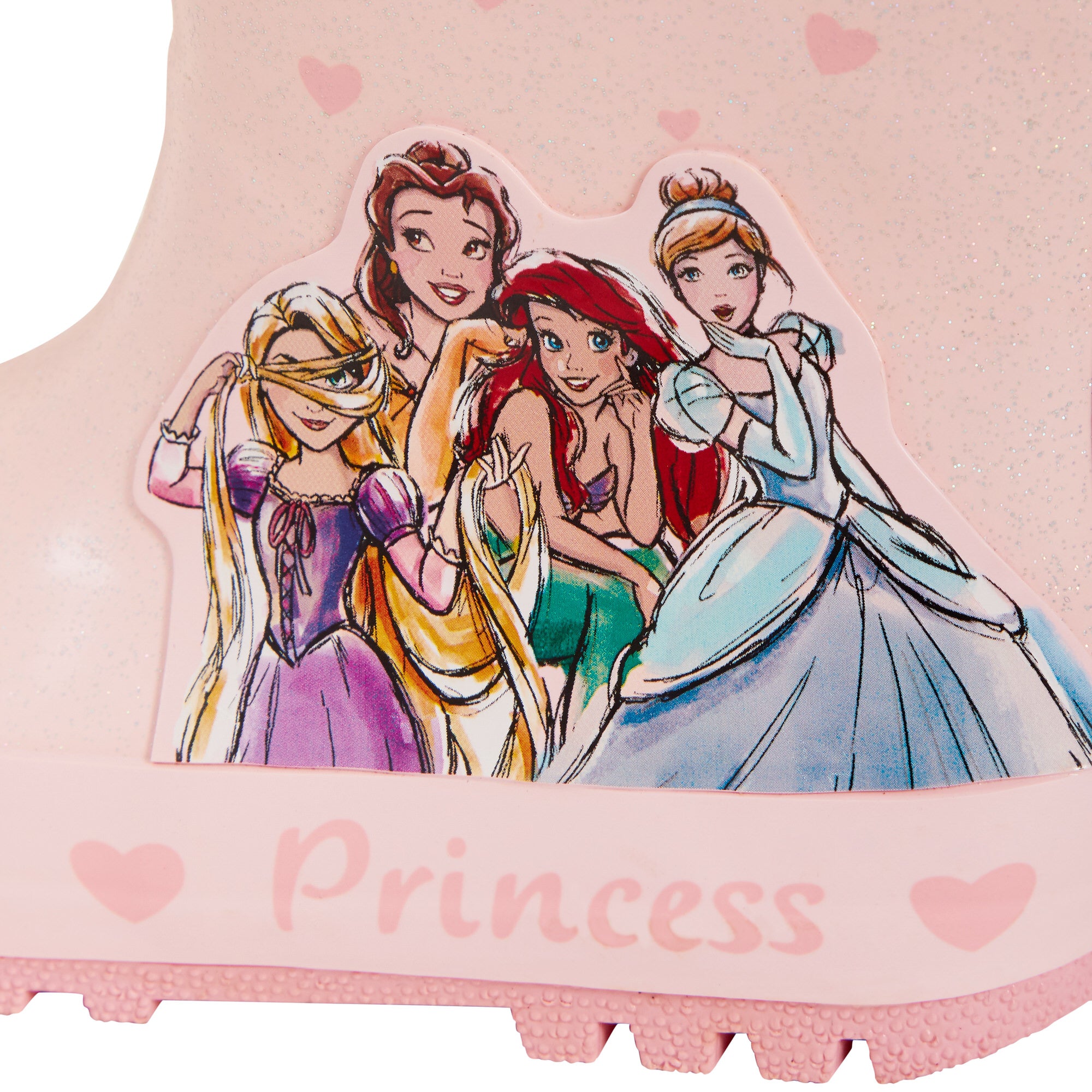 Girls Disney Princess Tie Top Wellies Warm Lined Wellington Boots Kids Snow Shoe