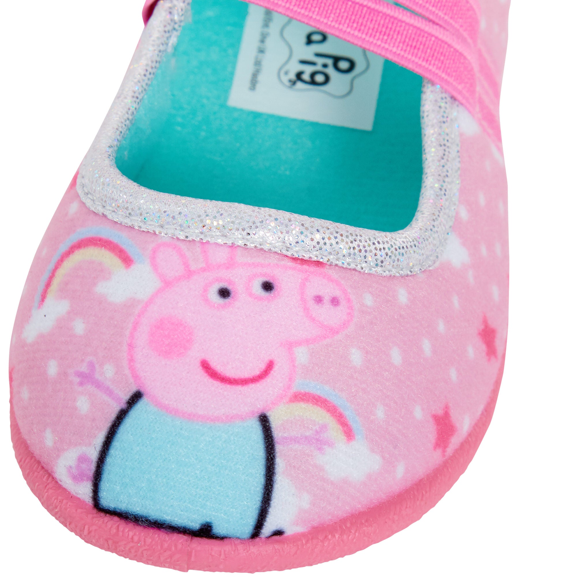 Girls Peppa Pig Slippers Kids Elastic Strap Ballet Pumps Peppa Pig House Shoes