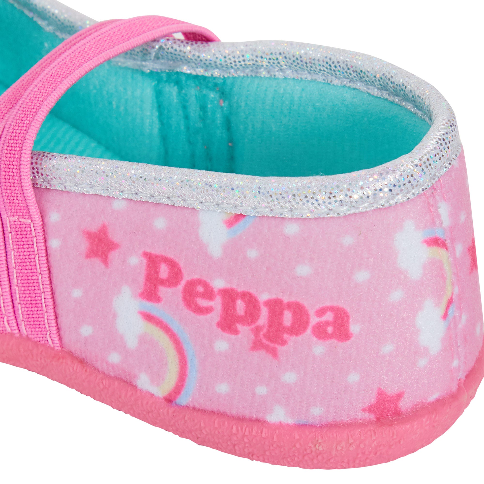 Girls Peppa Pig Slippers Kids Elastic Strap Ballet Pumps Peppa Pig House Shoes