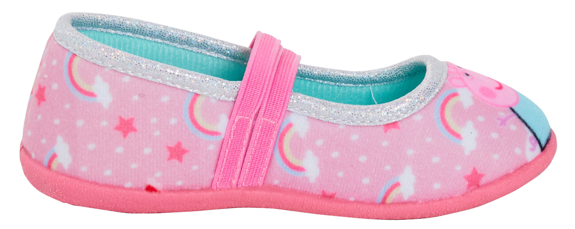 Girls Peppa Pig Slippers Kids Elastic Strap Ballet Pumps Peppa Pig House Shoes