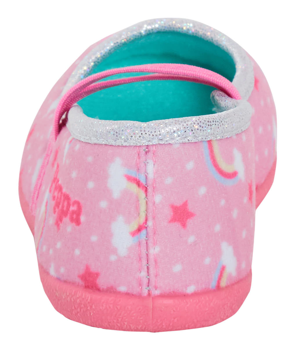 Girls Peppa Pig Slippers Kids Elastic Strap Ballet Pumps Peppa Pig House Shoes