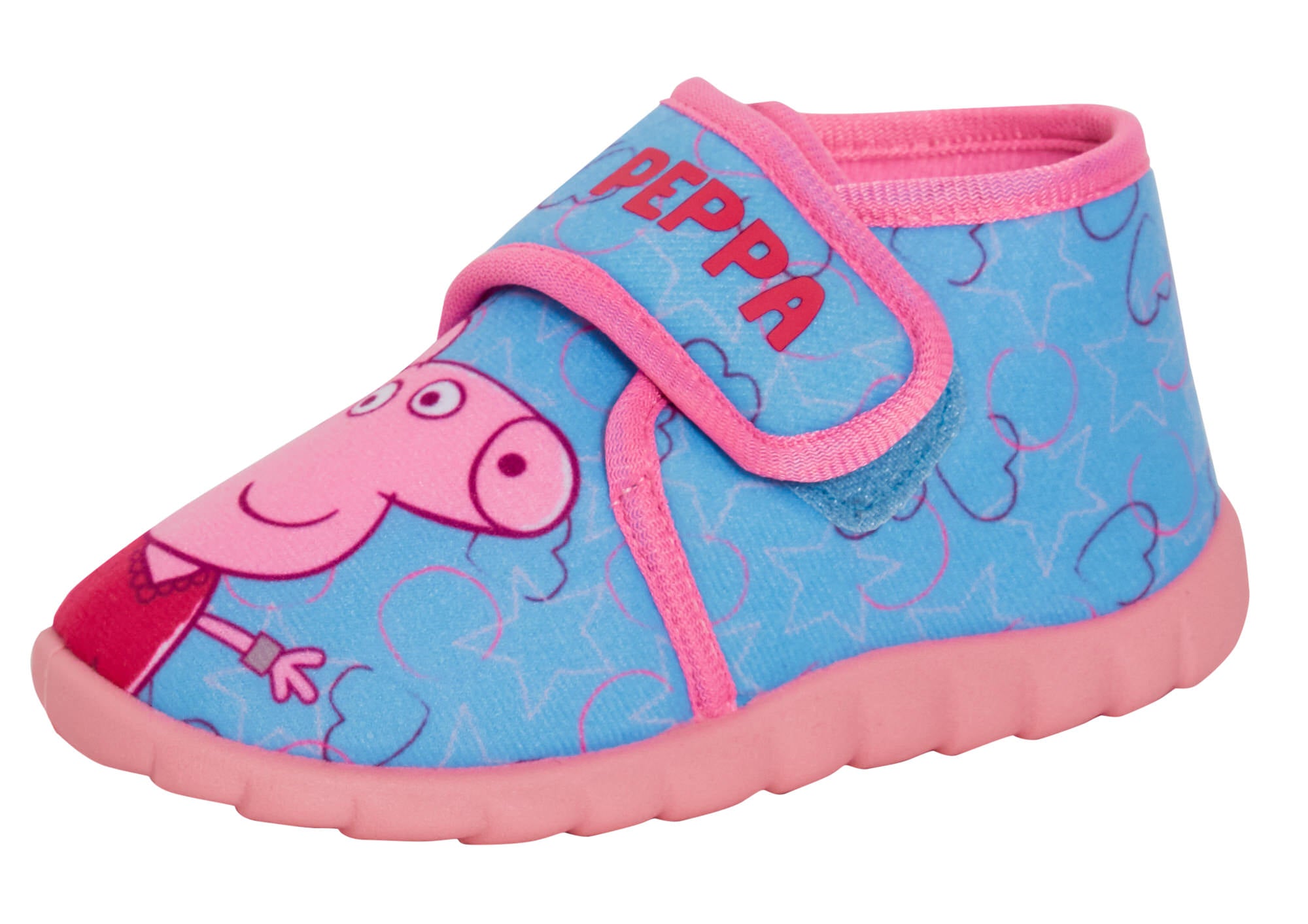 Girls Peppa Pig Slippers Kids Easy Fasten Booties Peppa Pig Nursery House Shoes