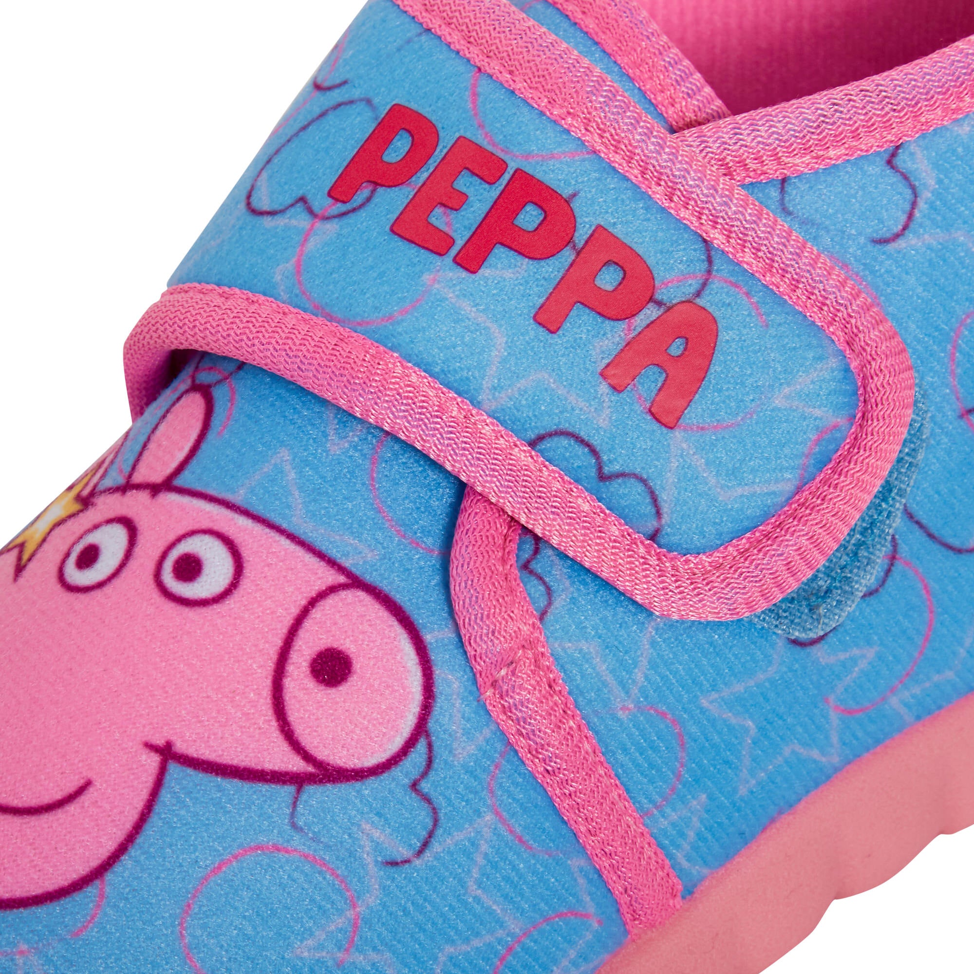 Girls Peppa Pig Slippers Kids Easy Fasten Booties Peppa Pig Nursery House Shoes