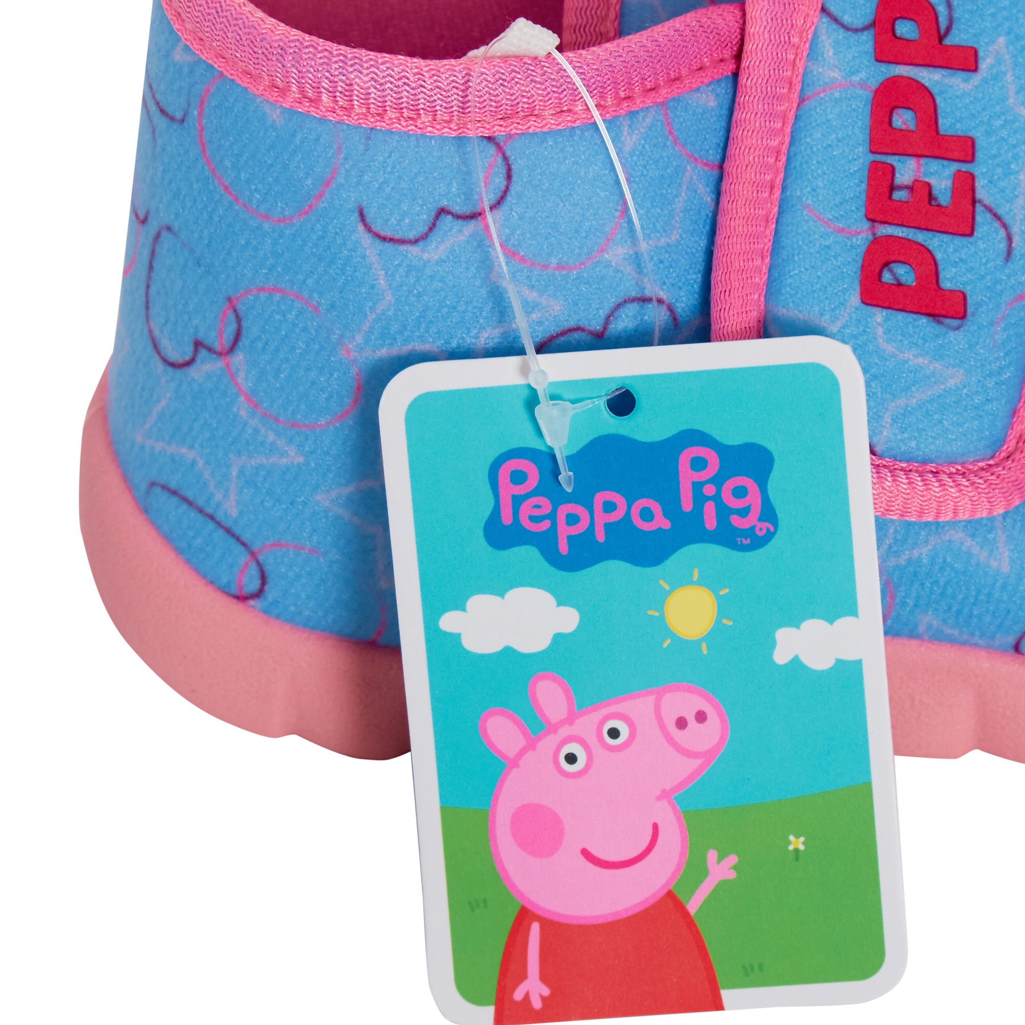 Girls Peppa Pig Slippers Kids Easy Fasten Booties Peppa Pig Nursery House Shoes