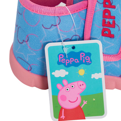 Girls Peppa Pig Slippers Kids Easy Fasten Booties Peppa Pig Nursery House Shoes