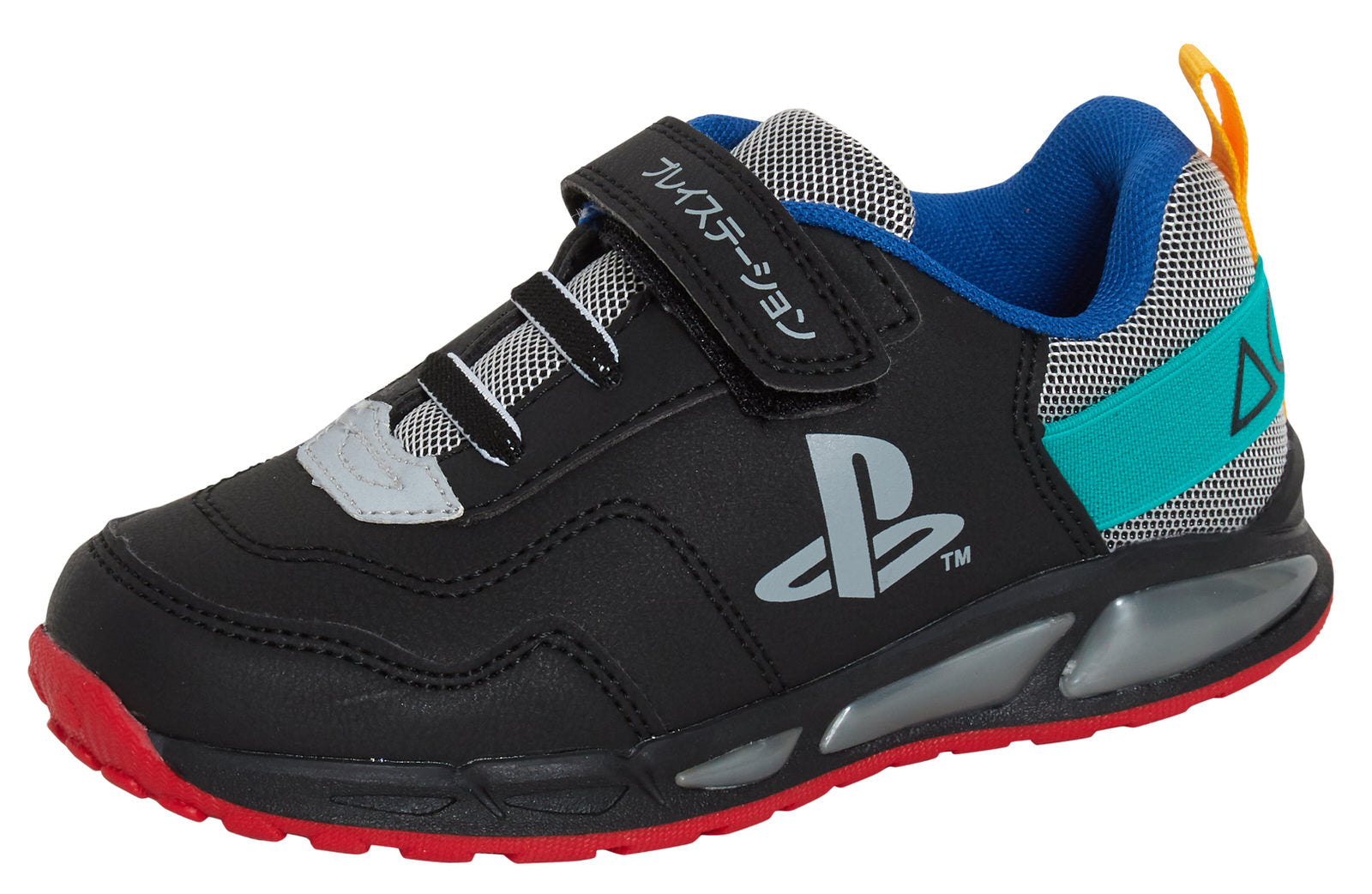 PlayStation Light Up Boys Trainers Kids Gamer Flashing Lights Black Sports Shoes