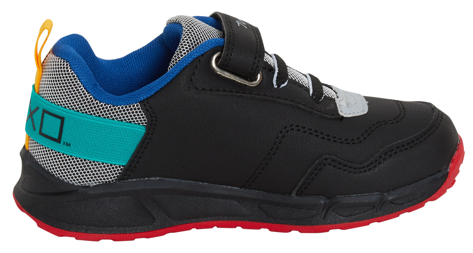 PlayStation Light Up Boys Trainers Kids Gamer Flashing Lights Black Sports Shoes