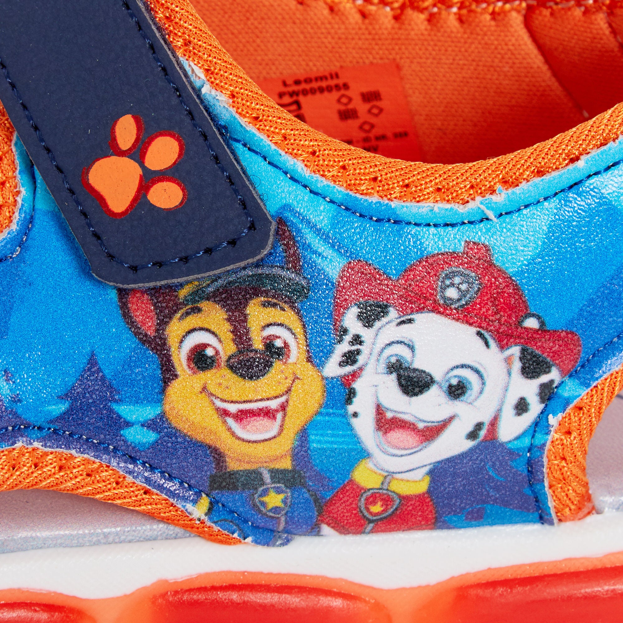 Paw Patrol Light Up Sports Sandals For Boys Chase Open Toe Easy Fasten Shoes