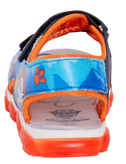 Paw Patrol Light Up Sports Sandals For Boys Chase Open Toe Easy Fasten Shoes