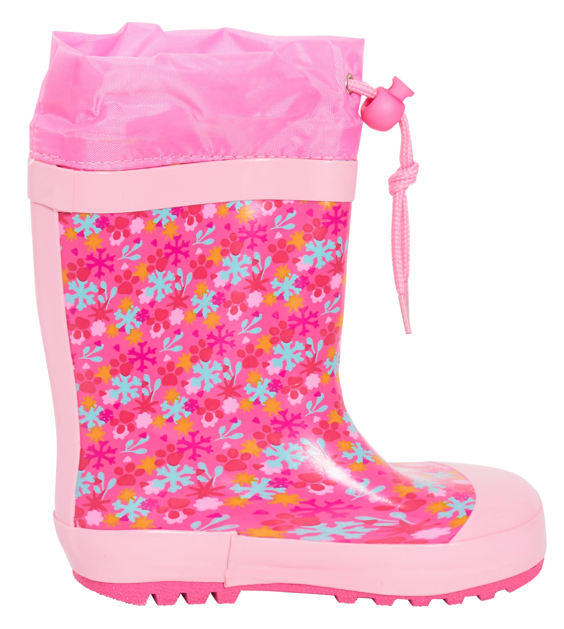 Girls Paw Patrol Tie Top Wellies Warm Lined Skye Wellington Boots Kids Snow Shoe