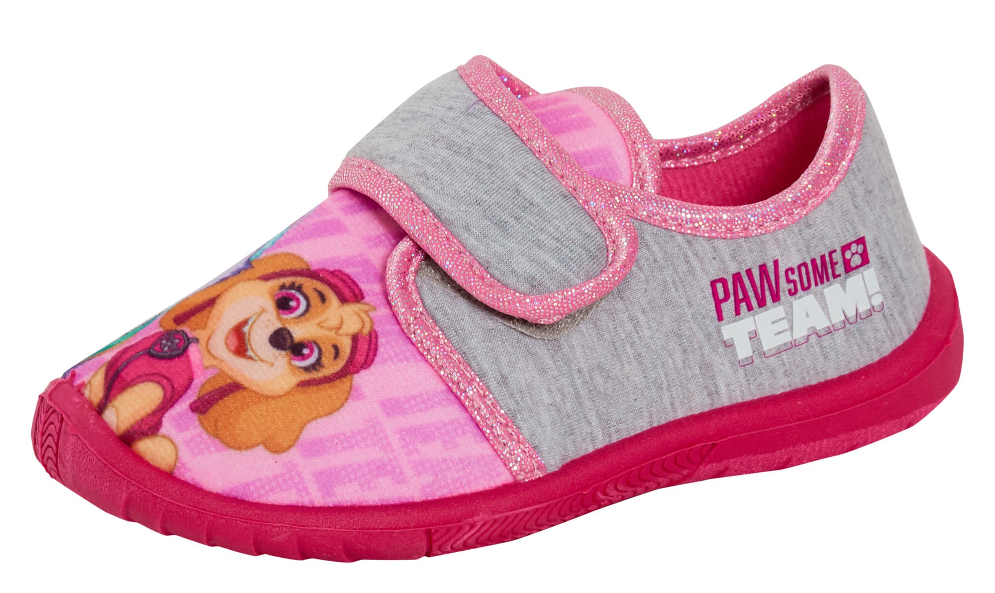 Girls Paw Patrol Slippers Kids Skye Easy Fasten Nursery House Indoor Shoes