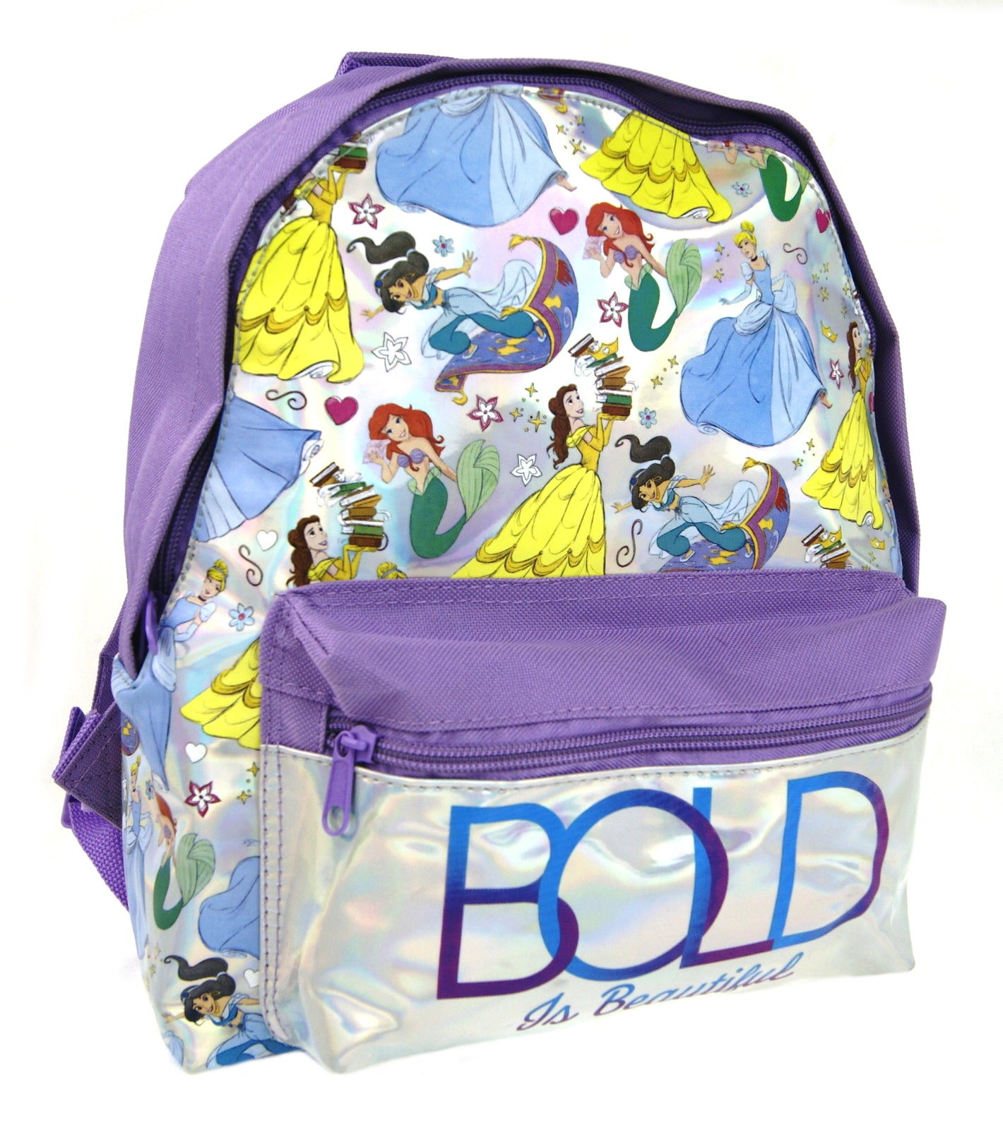 Disney Princess Roxy Holographic Backpack Travel School Rucksack Kids Lunch Bag