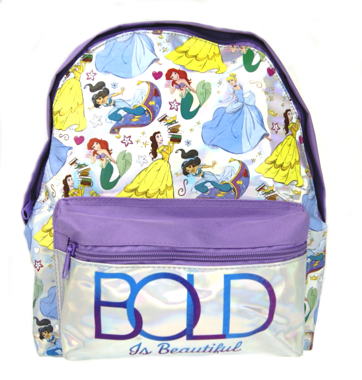 Disney Princess Roxy Holographic Backpack Travel School Rucksack Kids Lunch Bag