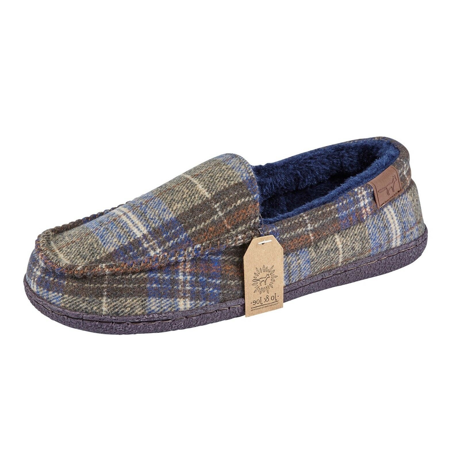 Mens Moccasins Slippers Faux Fur Lined Indoor House Shoes Lightweight Anti Skid