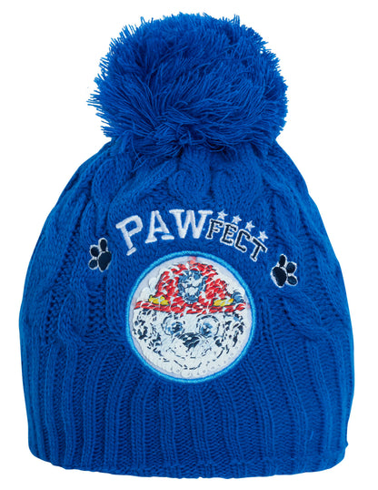Boys Paw Patrol Reversible Knitted Bobble Hat + Mittens Winter Chase Marshall