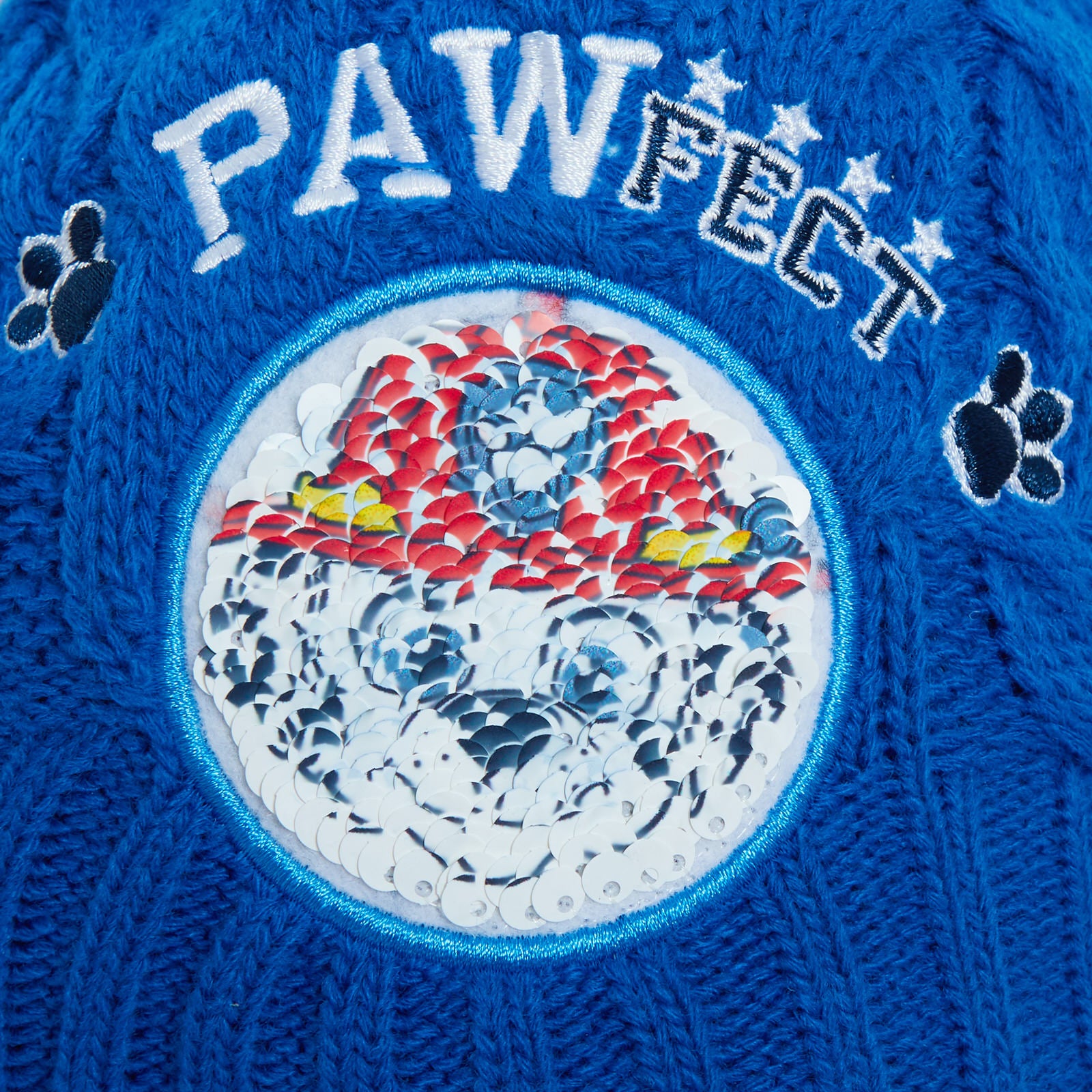 Boys Paw Patrol Reversible Knitted Bobble Hat + Mittens Winter Chase Marshall