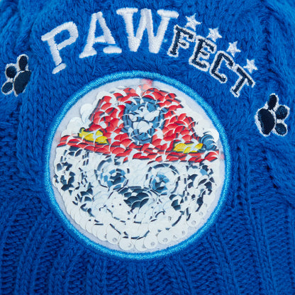 Boys Paw Patrol Reversible Knitted Bobble Hat + Mittens Winter Chase Marshall