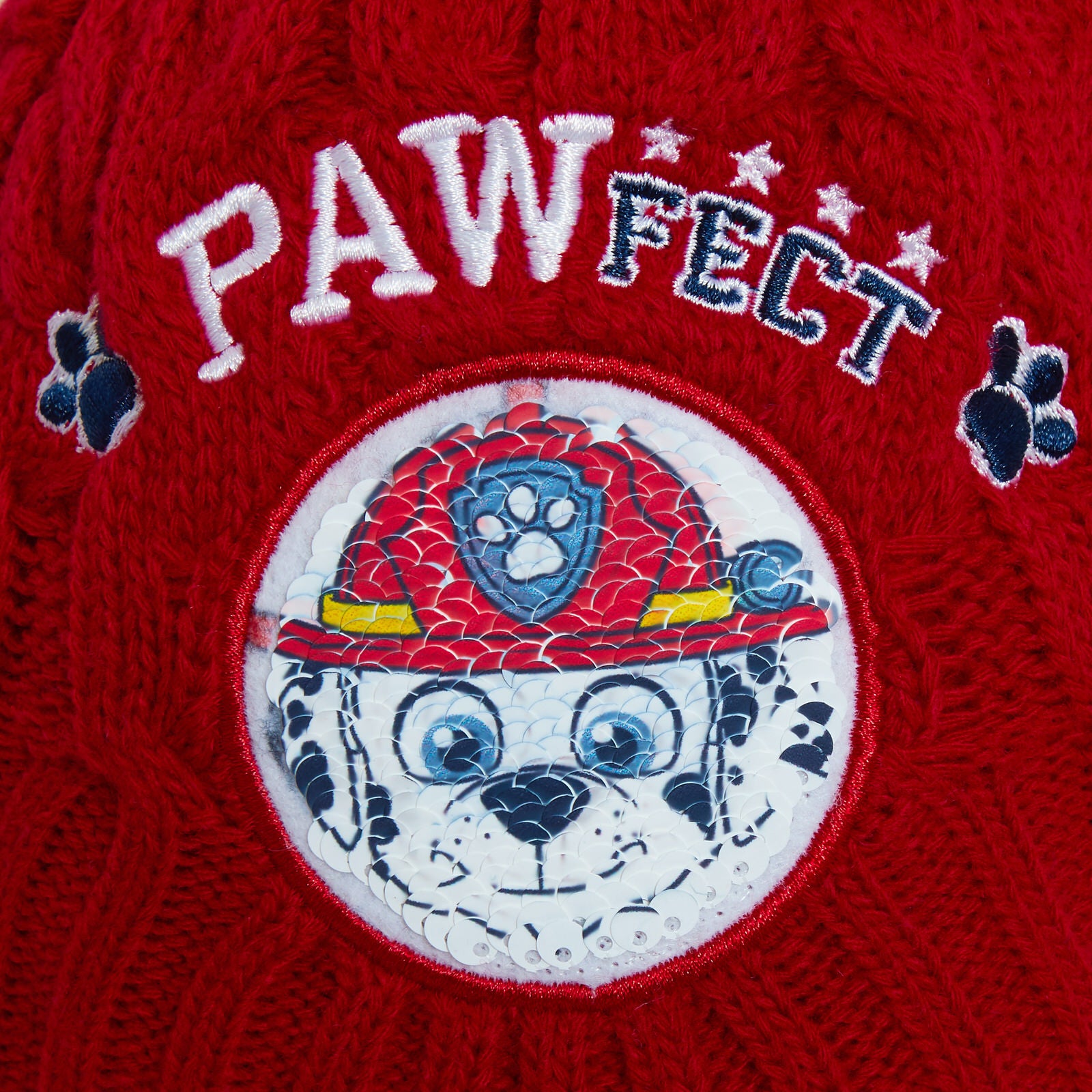 Boys Paw Patrol Reversible Knitted Bobble Hat + Mittens Winter Chase Marshall