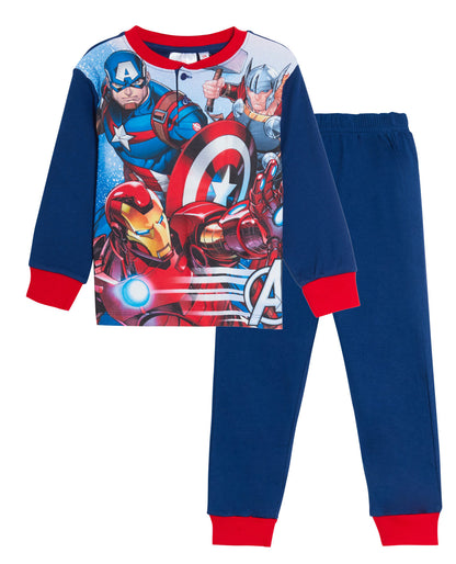 Boys Marvel Avengers Pjs Brushed 100% Cotton Pyjamas Kids Gift Boxed Set Twosie