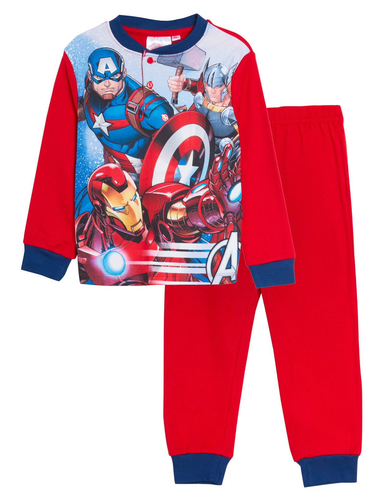 Boys Marvel Avengers Pjs Brushed 100% Cotton Pyjamas Kids Gift Boxed Set Twosie