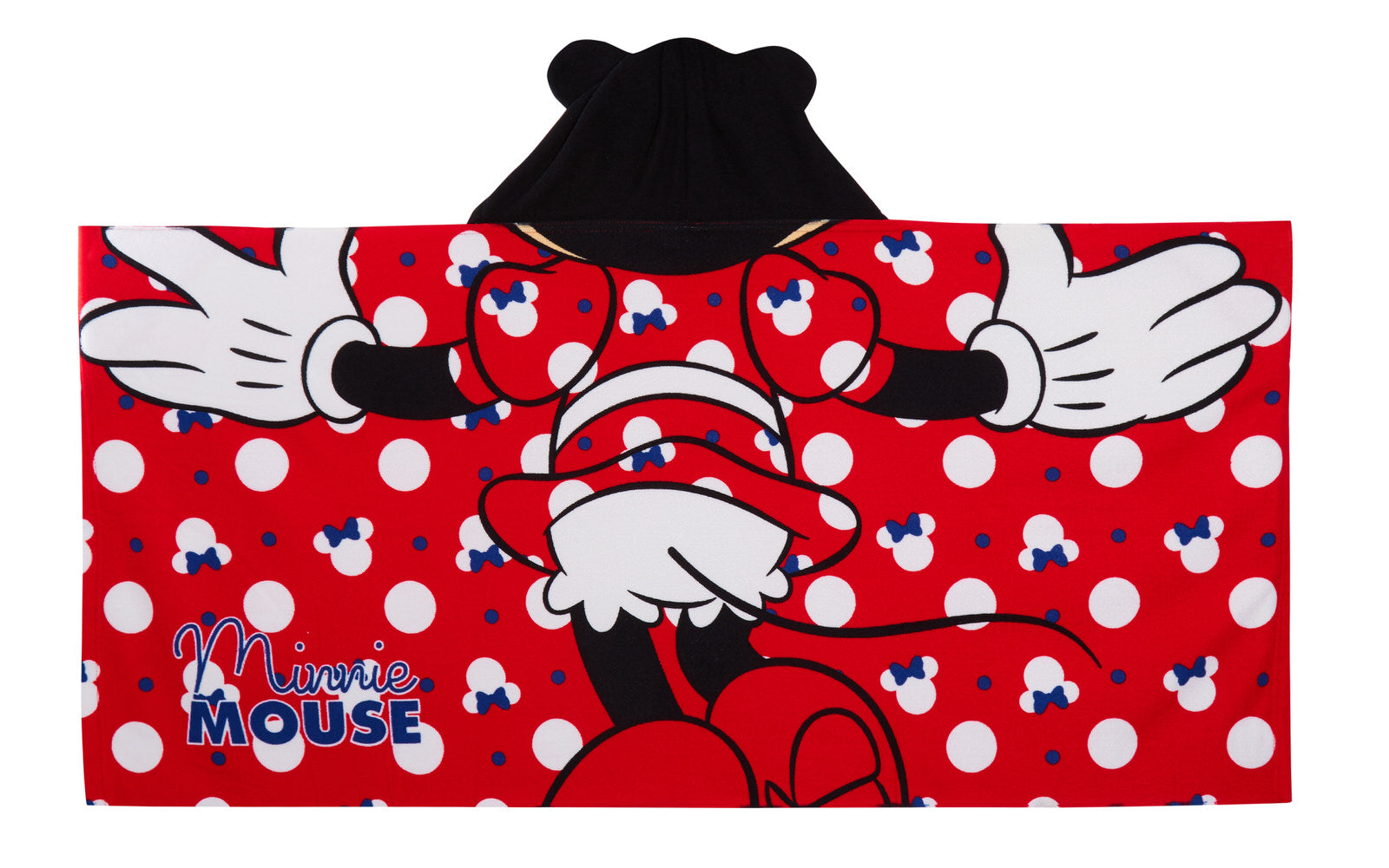 Girls Disney Minnie Mouse Hooded Towel Kids Character Bow Beach Bath Wrap Poncho