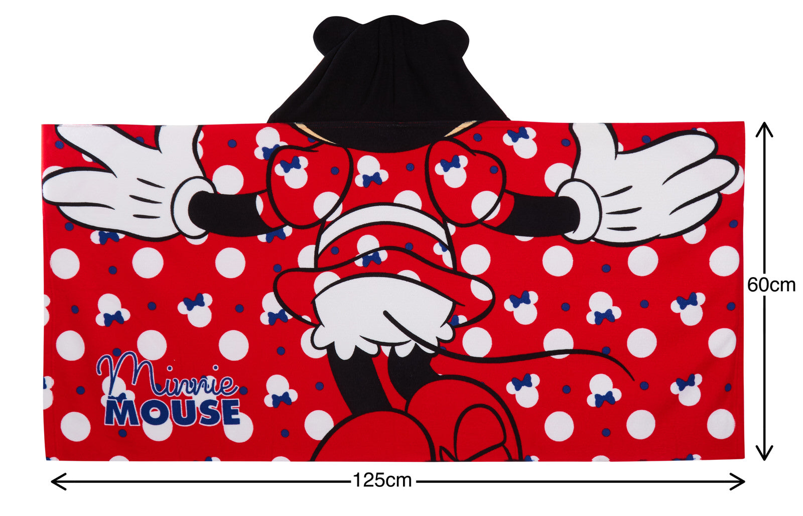Girls Disney Minnie Mouse Hooded Towel Kids Character Bow Beach Bath Wrap Poncho