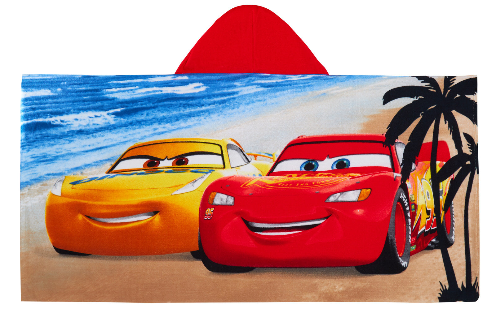 Disney Cars Hooded Towel Kids Boys Lightning McQueen Cruz Beach Bath Wrap Poncho
