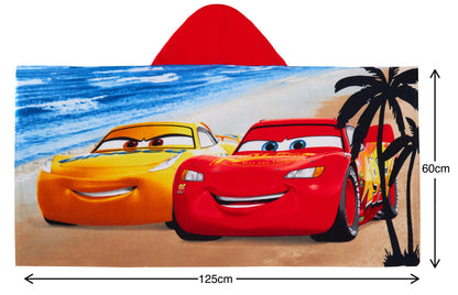 Disney Cars Hooded Towel Kids Boys Lightning McQueen Cruz Beach Bath Wrap Poncho